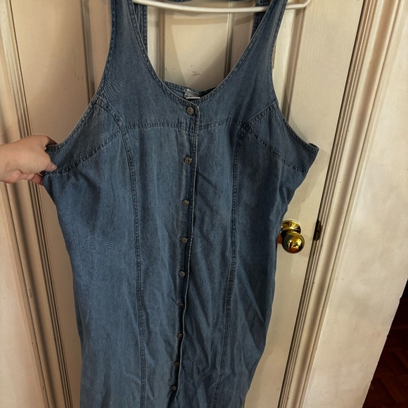 plus size denim dress vintage 90s - Picture 3 of 7